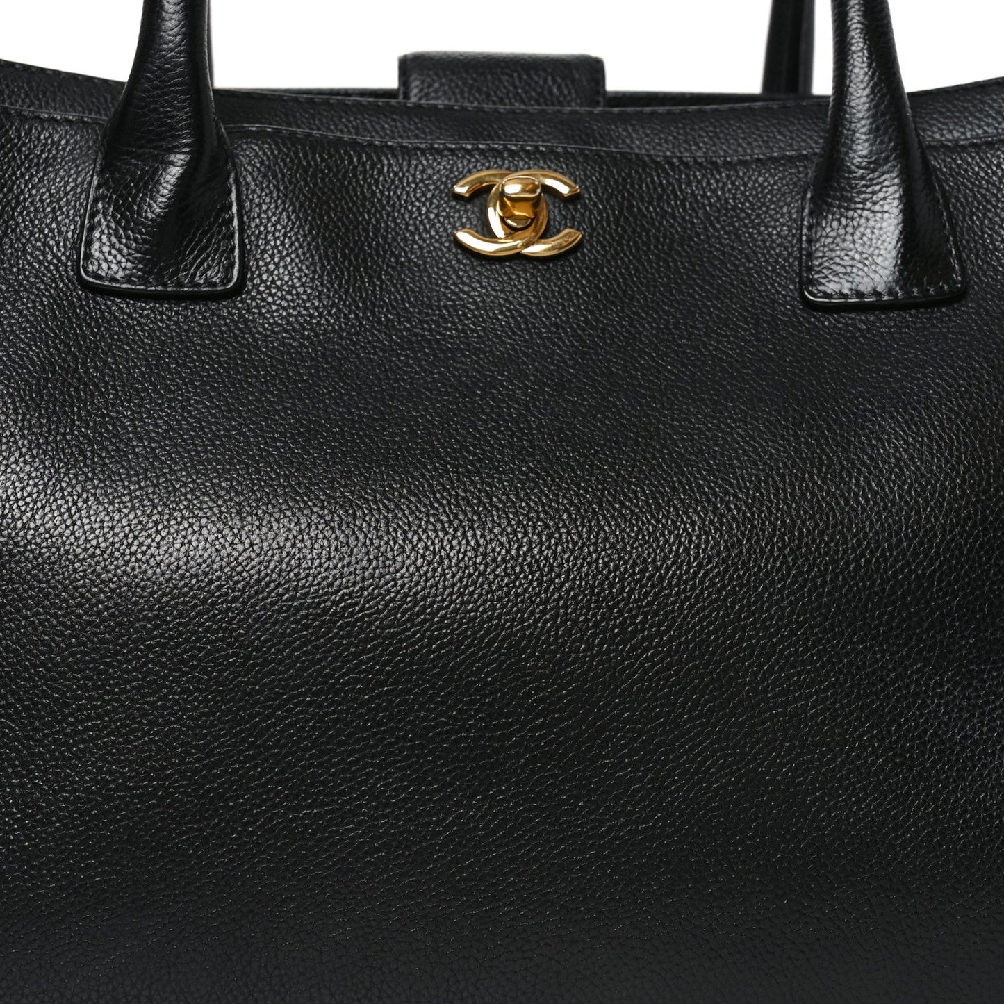 Calfskin Cerf Executive Shopper Tote Black