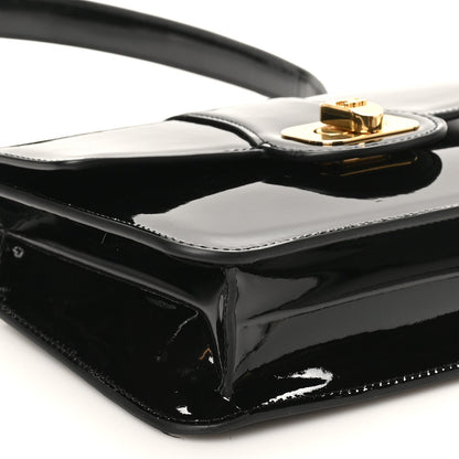 Patent Calfskin Teen Josephine Top Handle Bag Black