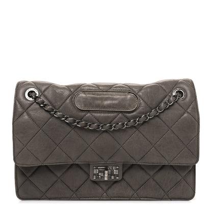Washed Lambskin Jumbo Take Away Flap Grey