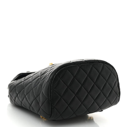 Lambskin Quilted Mini Urban Spirit Backpack Black