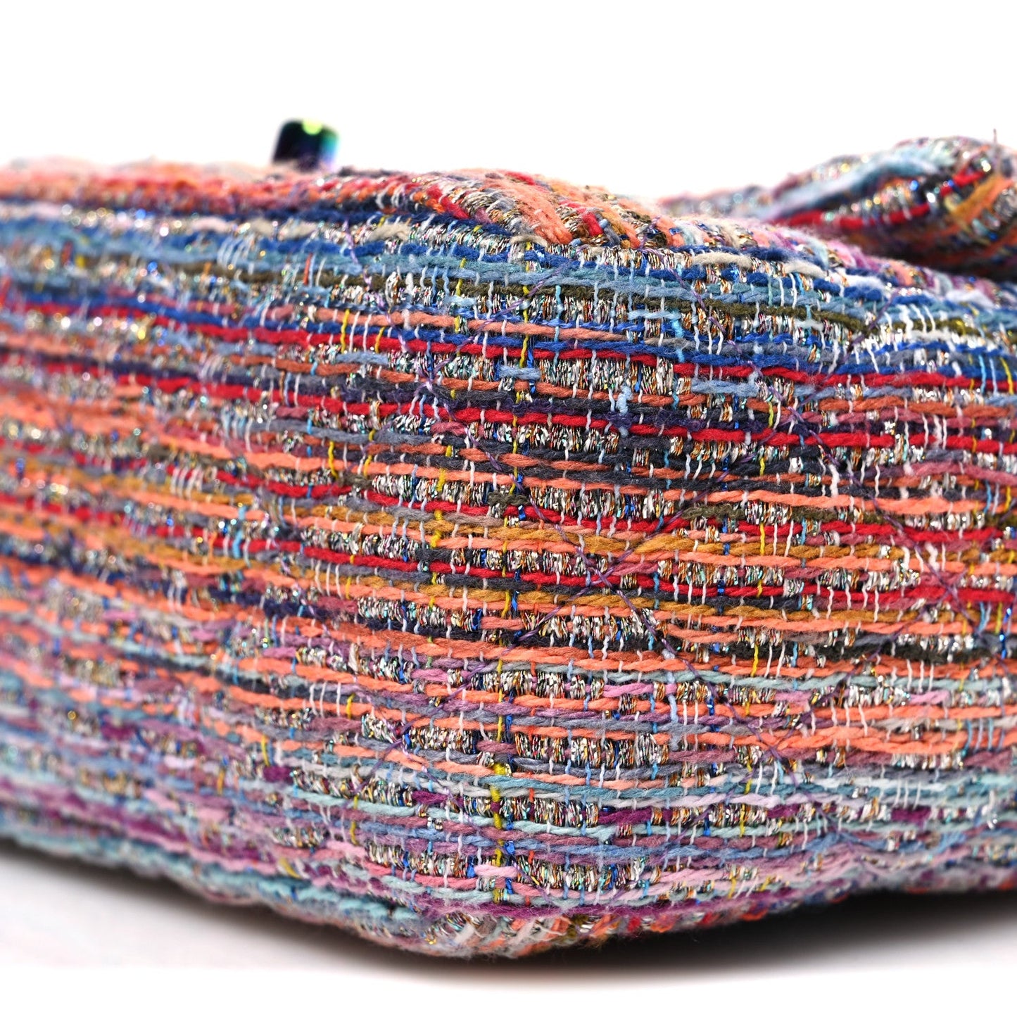 Tweed Quilted Mini Rectangular Flap Blue Pink Orange