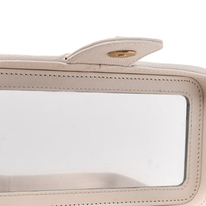 Shiny Caviar Preppy Coco Long Vanity With Strap White