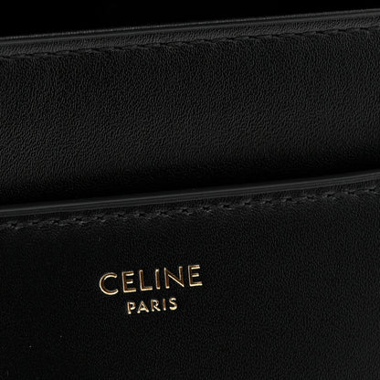 Satinated Calfskin Small 16 Top Handle Bag Black