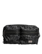 Dolce & Gabbana Black Gray Leopard DG Logo Belt Waist Fanny Pack Men's Bag