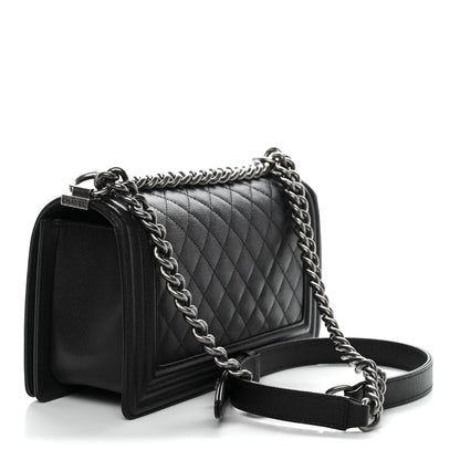 Caviar Quilted Medium Boy Flap Black