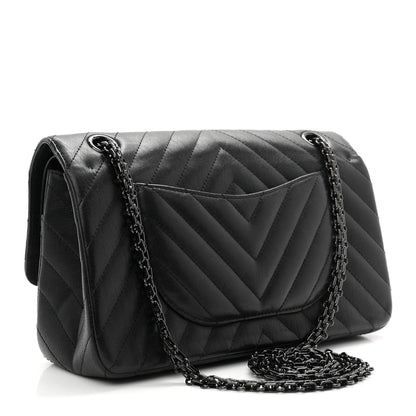 Sheepskin Chevron Quilted 2.55 Reissue 225 Double Flap So Black