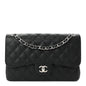 Caviar Quilted Jumbo Double Flap Black