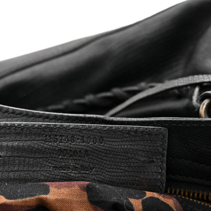 Calfskin Lizard Embossed Classic Hardware City Black