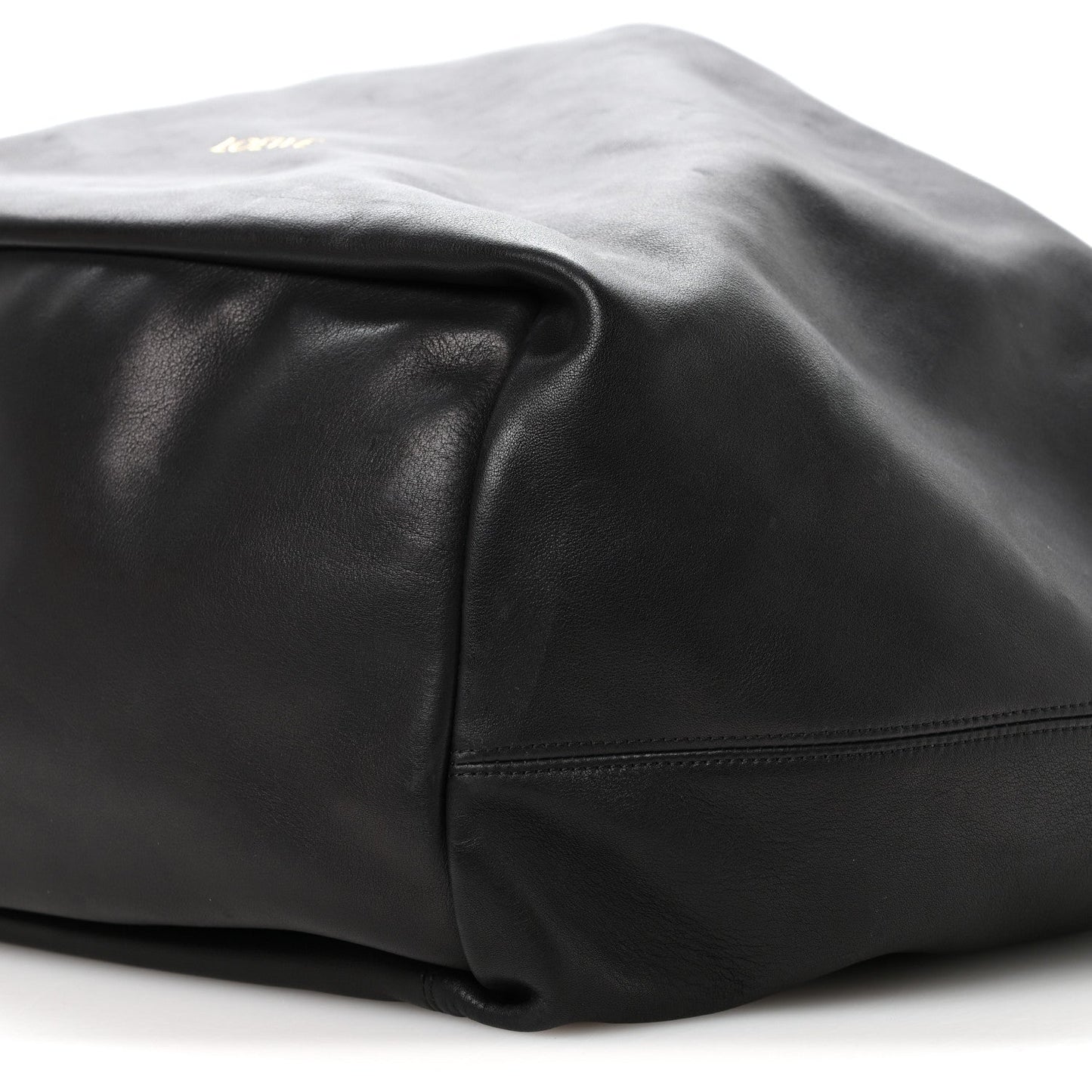 Calfskin XL Squeeze Cord Bag Black