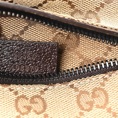 GG Monogram Web Double Pocket Belt Bag Dark Brown