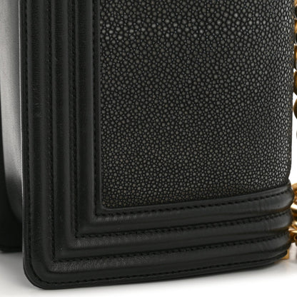 Galuchat Stingray Small Boy Flap Black