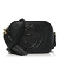 Pebbled Calfskin Small Soho Disco Bag Black