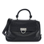 Grained Calfskin Medium Sofia Satchel Black