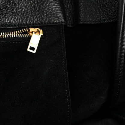 Grained Deerskin Bea Tote Black