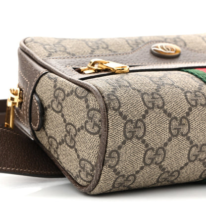 GG Supreme Monogram Web Small Ophidia Belt Bag 95 38 Dark Brown