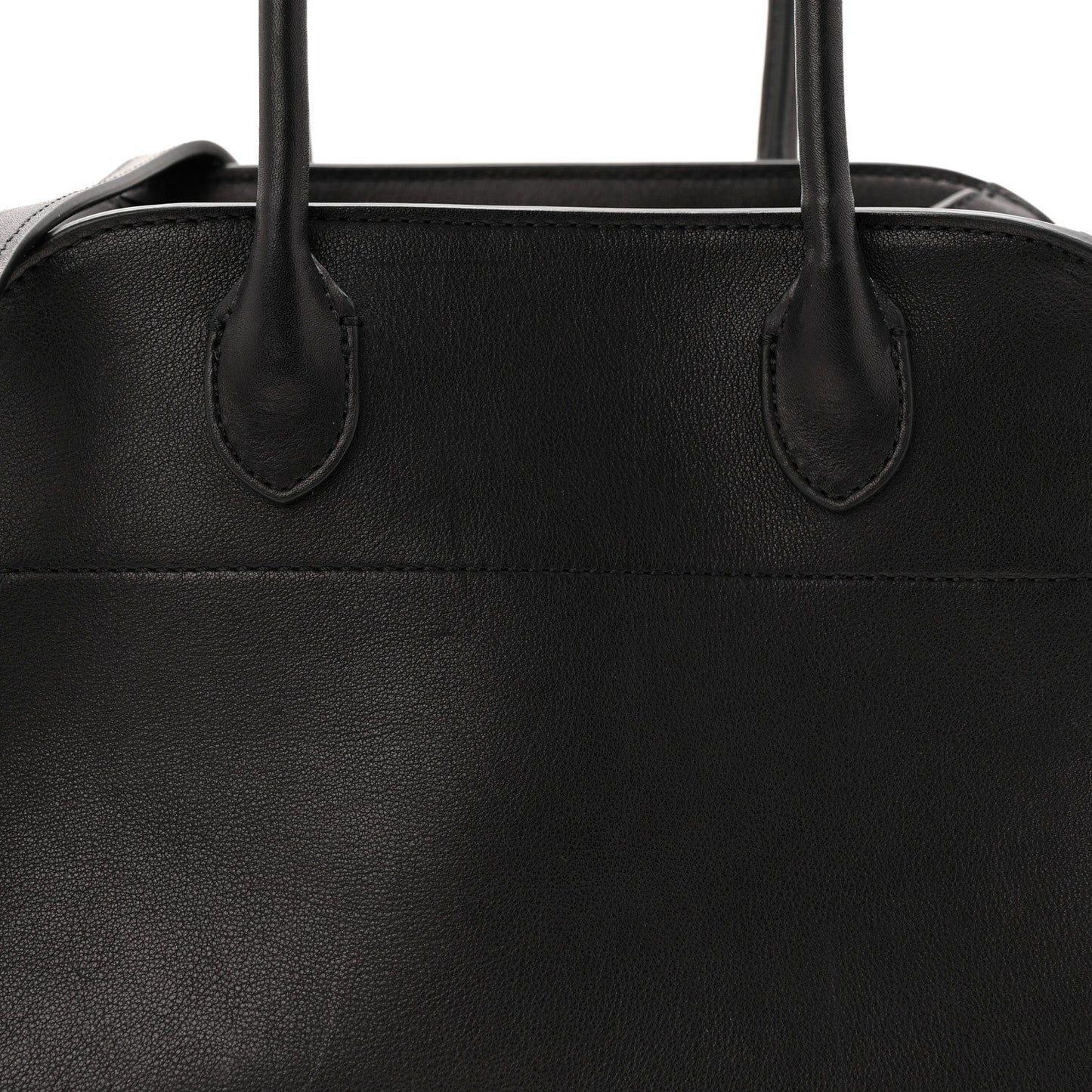 Polished Saddle Calfskin Soft Margaux 10 Bag Black