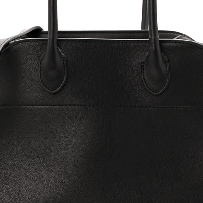 Polished Saddle Calfskin Soft Margaux 10 Bag Black