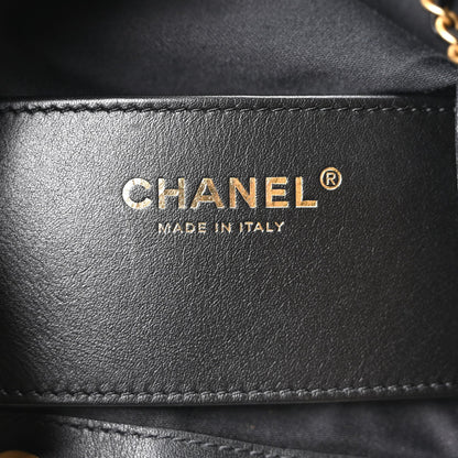 Suede Quilted Medium Chanel 25 Handbag Black