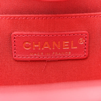 Calfskin Quilted CC Chain Accordion Tote Red