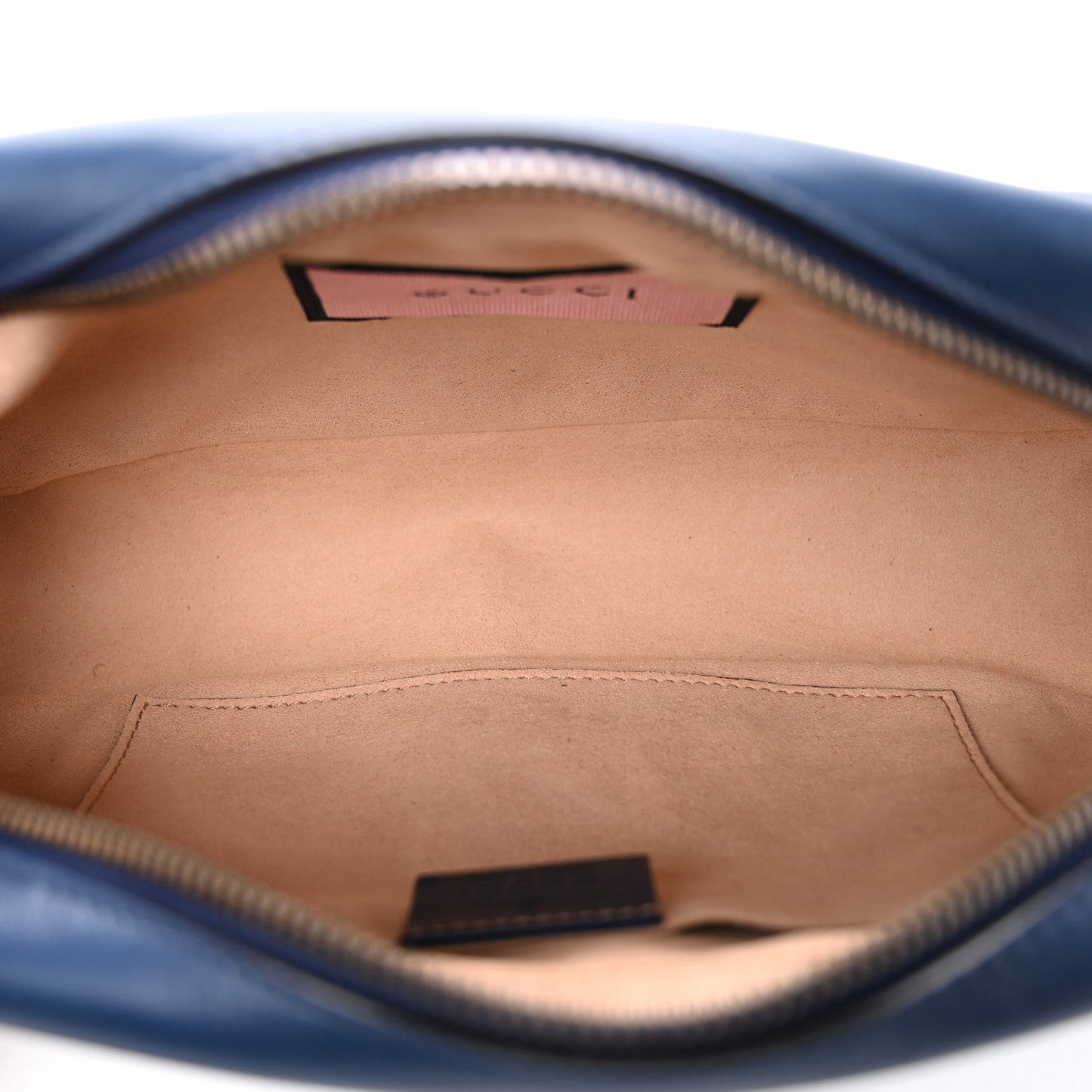 Calfskin Matelasse GucciGhost Small GG Marmont Chain Shoulder Bag Blue Agata Hibiscus Red