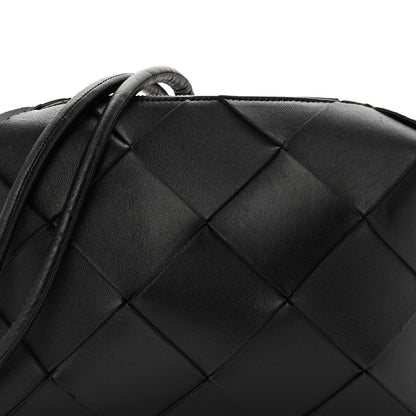 Lambskin Maxi Intrecciato Small Cassette Camera Bag Black