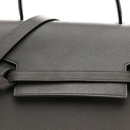 Grained Calfskin Micro Belt Bag Grey