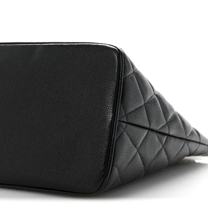 Caviar Quilted Medallion Tote Black