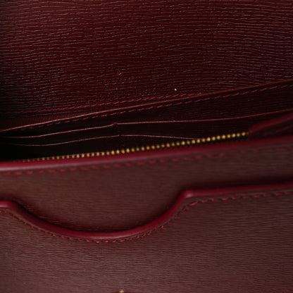 Textured Calfskin Script Logo Wallet On Chain Rosso Ancora