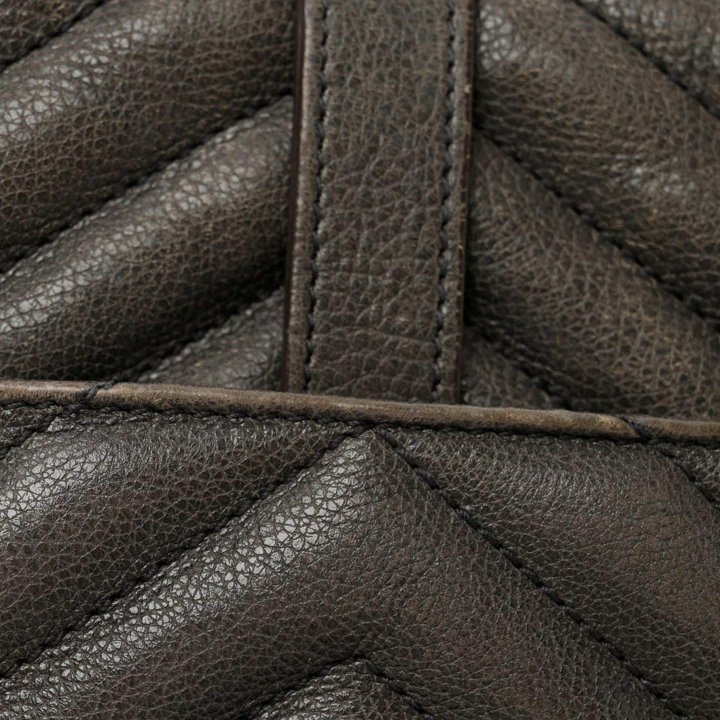 Sheepskin Matelasse Chevron Monogram Medium College Bag Asphalt