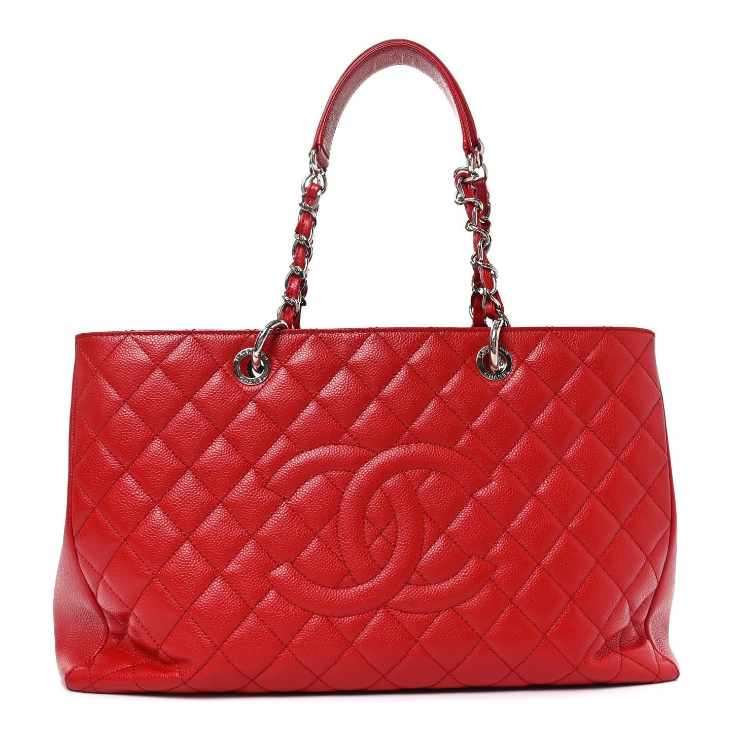 Caviar Quilted XL Grand Shopping Tote GST Red