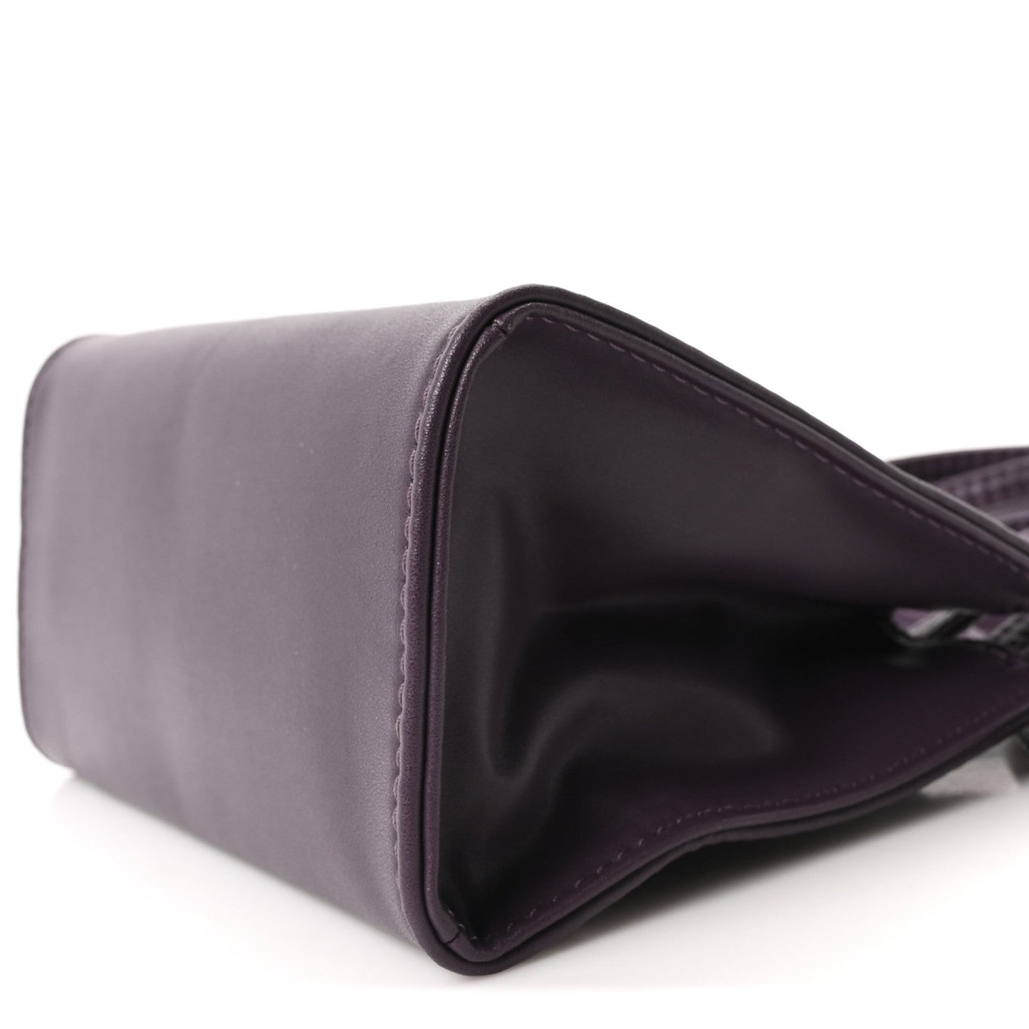 Vegan Leather Small Shopping Bag Eggplant