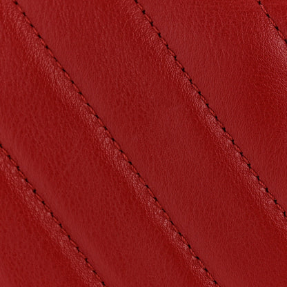 Calfskin Chevron Quilted Large Statement Flap Red