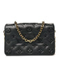 Lambskin Embossed Monogram Pochette Coussin Black