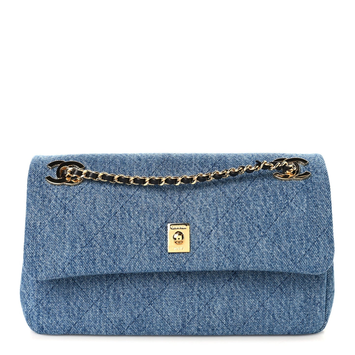 Denim Quilted Eyes On You Flap Blue