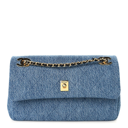 Denim Quilted Eyes On You Flap Blue