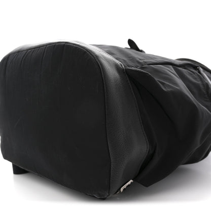 Nylon Grained Calfskin Watson Diaper Bag Black