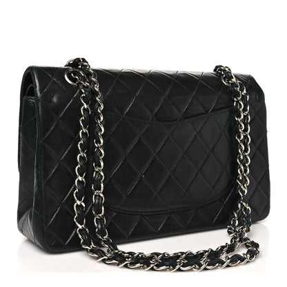 Lambskin Quilted Medium Double Flap Black
