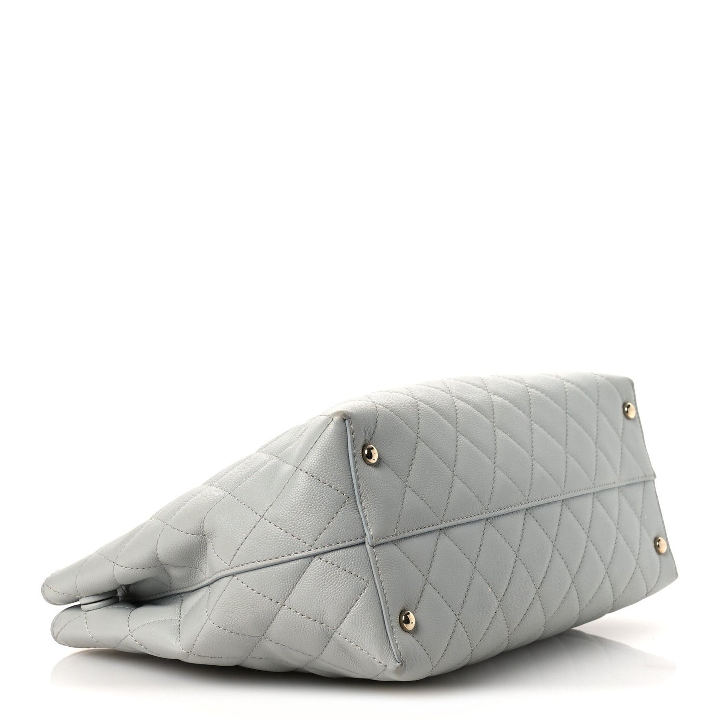 Caviar Quilted Shopping Tote Light Green