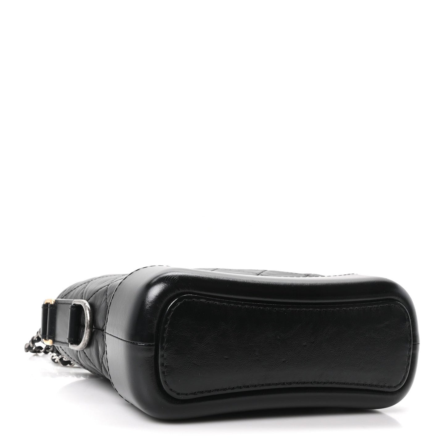 Aged Calfskin Quilted Small Gabrielle Hobo Black