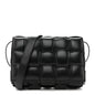 Paper Calfskin Maxi Intreccio Padded Cassette Crossbody Bag Black