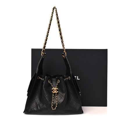 Caviar Quilted Small Chanel 25 Handbag Black