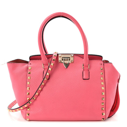 Vitello Small Rockstud Tote Fuxia Fluo