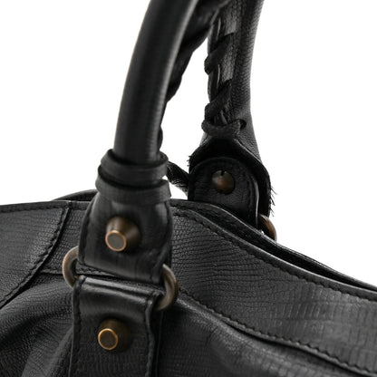 Calfskin Lizard Embossed Classic Hardware City Black