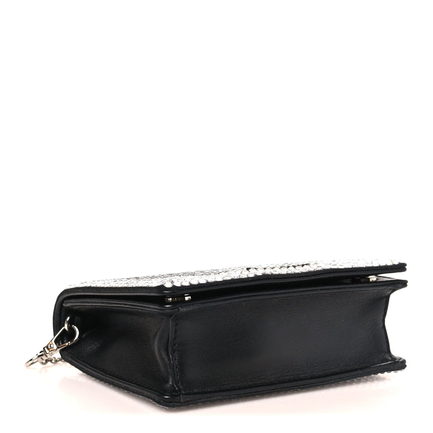 Nappa Crystal Starlight Mini Clutch Bag Black