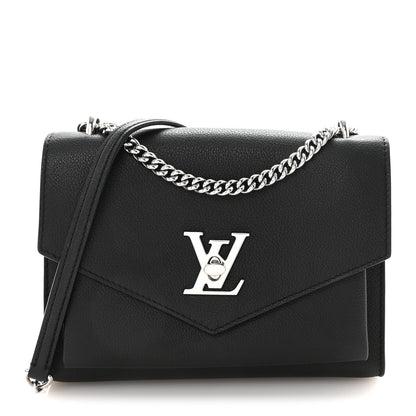 Soft Calfskin My Lockme Chain Bag BB Black