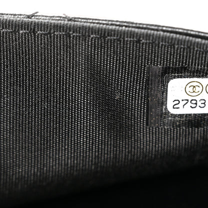 Lambskin Quilted Front Pocket Clutch With Chain Black