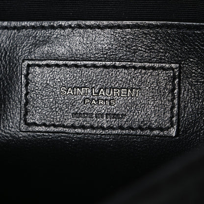 Crinkled Calfskin Matelasse Monogram Baby Niki Chain Satchel Black