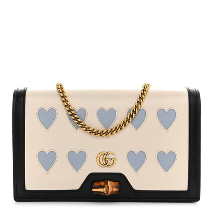 Calfskin Lovelight Mini Diana Chain Bag Mystic White Paradise Cloude