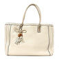 Pebbled Calfskin Medium Bella Tote Off White