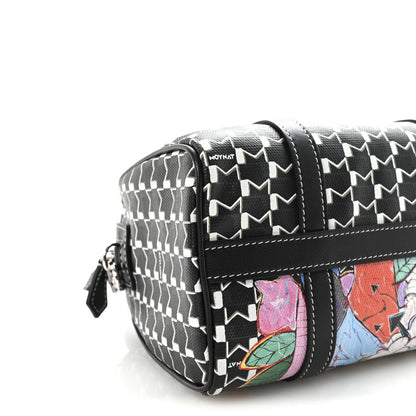 X KASING LUNG Calfskin Canvas M Labubu Boston Bag Black Multicolor